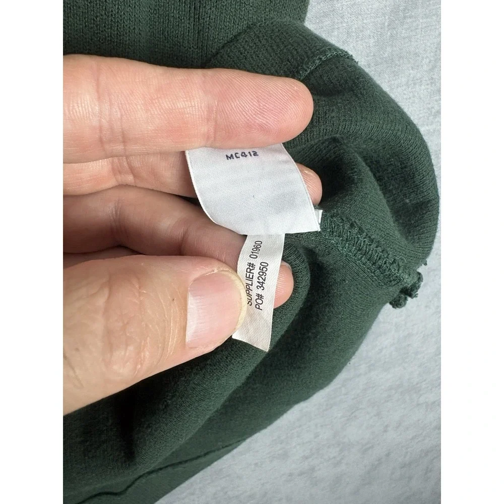 Polo Ralph Lauren Quarter Zip Sweater Men's XL Green 100% Cotton Purple Pony
